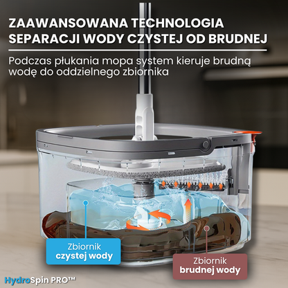HydroSpin PRO™ - Samoczyszczący mop z separacją czystej i brudnej wody
