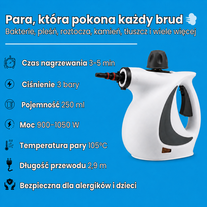SteamForce Pro - W zestawie 7 końcówek do każdej powierzchni